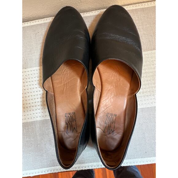 Miz Mooz NYC Kimmy Black Leather Flats Size 41/ US 9.5-10 - Picture 5 of 7